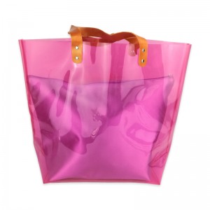 Detached hand bag glitter transparent plastic handbag tote clear PVC cosmetic bag carry-on beach travel shopping bag