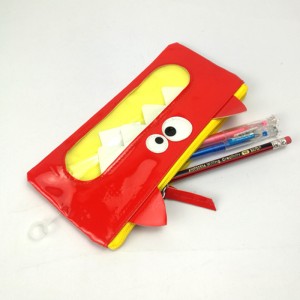 pochette à crayons de dessin animé de monstre au visage drôle réutilisable pour enfants sac à fermeture éclair en PVC petit porte-jouets Chine OEM usine