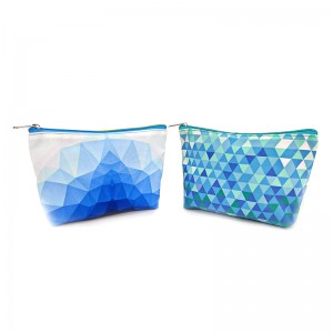 Fantastic colorful iridescent holographic printing bag cosmetic bag makeup pencil pouch organizer with zipper closure large capacity for women girls teens ladies