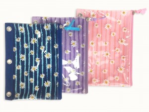 Μαργαρίτα λουλούδι και ρίγες με μοτίβο πολυεστερικό συνδετικό τσάντα μολύβι με φερμουάρ που κλείνει με 3 στρογγυλά δαχτυλίδια 3 χρώματα διαθέσιμο υπέροχο δώρο για παιδιά έφηβους ενήλικες για καθημερινή χρήση σχολικού γραφείου