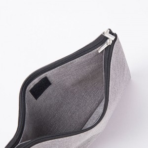 polyester ທົນທານສອງຊັ້ນ 2 ຊັ້ນ 3 ສີທີ່ມີ 2 zipper ປິດດ້ວຍ magic tape cosmetic bag organizer handbag large storage zipper bag pencil pouch pen case