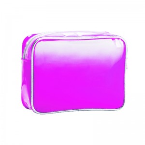 Kantong kosmetik anti banyu PVC transparan kanthi tutup zipper 3 warna kasedhiya tas dandanan bagasi portabel