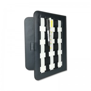 A4 Blue gray PU leather business portfolio padfolio superior business impressions portable smart storage with writting pad