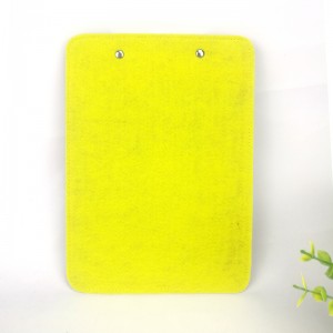 A5 Khaki & gul filt letvægts clipboard med clipsmekanisme sikkert glat kant lavprofildesign til alle aldre
