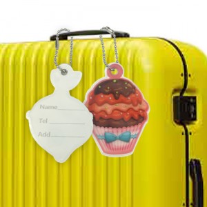 Bedårande färgglada tecknade PVC-bagageetiketter ID-identifieringsetikettuppsättning med justerbar etikett mental sträng för väska resväska för flygbolagsresor kryssningsfartygsresor för man kvinnor