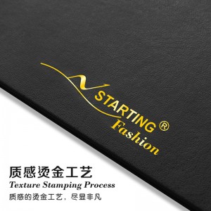 Kina MDF A4 B5 PVC urklipp med pennöppning med texturstämplingsprocess med högkvalitativ metallpärla för affärskontorsskola