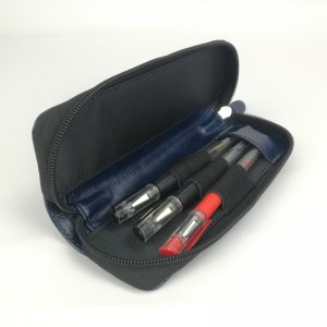 กระเป๋าดินสอ 2 สีกระเป๋าใส่ปากกาโรงเรียนกล่องกระเป๋าซิปพร้อมห่วงยางยืดโรงงาน OEM ของจีน