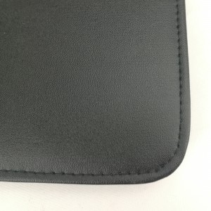 Itim na PU leather portfolio zipper closure padfolio na may transparent pad pocket na may notebook writing pad China OEM manufacturer ay nagbibigay ng custom na logo