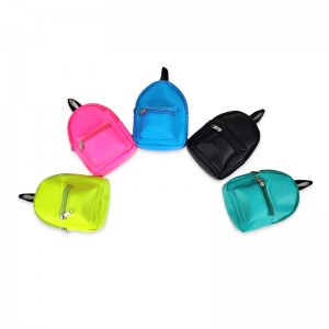 Spark färgglad solid PU-läder mini ryggsäck form kosmetisk väska sminkväska 5 färger tillgängliga fantastisk present för flickor tonåringar kvinnor damer