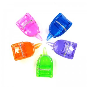 Flerfärger Genomskinlig PVC mini ryggsäck form kosmetisk väska sminkväska 5 färger tillgängliga fantastisk present för flickor tonåringar kvinnor damer
