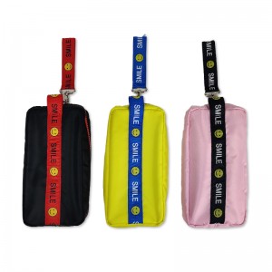 Υπέροχη χαμογελαστό μολύβι πουγκί για στυλό με λογότυπο μπρελόκ ριγέ θηλιά με φερμουάρ που κλείνει καλλυντική τσάντα για όλες τις ηλικίες Εργοστάσιο OEM Κίνας