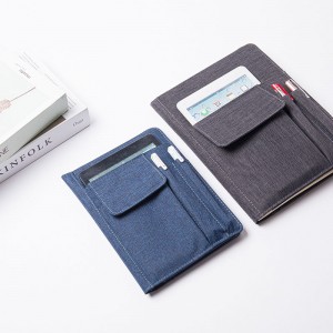 Camei prenosný sivo/modrý polyesterový vodeodolný notebook portfólio organizér na cestovné dokumenty priečinok s držiakom na vizitky odkladacie vrecká sloty na perá pre obchodnú kanceláriu škola pre mužov ženy