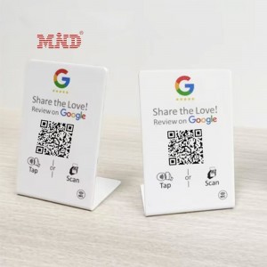 qr code google review nfc display table stand hub table tent review