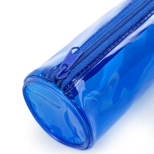 Tvar valca priehľadné PVC puzdro na ceruzku puzdro na pero dostupné v 4 farbách so zapínaním na zips toaletné vrecko skvelý darček pre deti dospievajúcich dospelých na kancelárske školské potreby každodenné použitie Čína OEM továreň