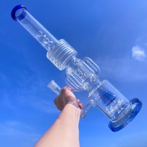 Prezzu di fabbrica per bicchieri di vetru resistente à u calore 250ml 15 inch Glass Beaker Bong Cartoon Glass Fumo Beaker Bong