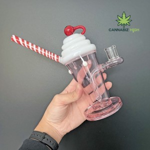 Commercio all'ingrosso di alta qualità gelato bong vetro tubo dell'acqua bicchiere bong con colore personalizzato