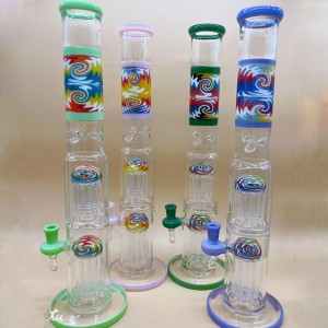 Grousshandel Import Material Glas Recycler Bong Glas Waasser Pipe Customisable Glass Rig Bong