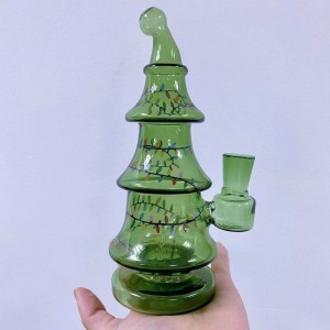Nagyker karácsonyi stílusú üvegrig Bong füstölő vízcső új vízcső újrahasznosító Bong