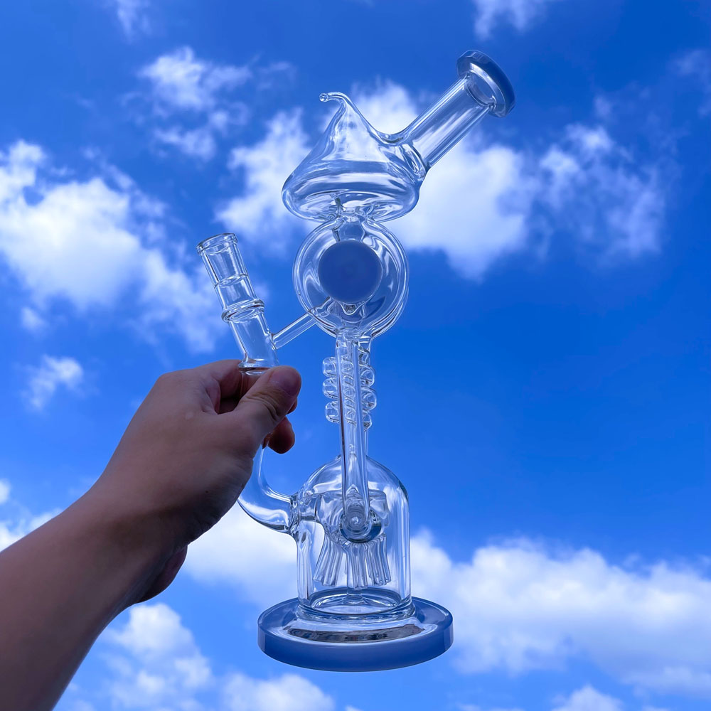 Didmeninė prekyba stikliniu „Bong“ rūkymu vandens vamzdžiu Naujas vandens vamzdis Rankinis perdirbėjas „Bong“ Teminis vaizdas