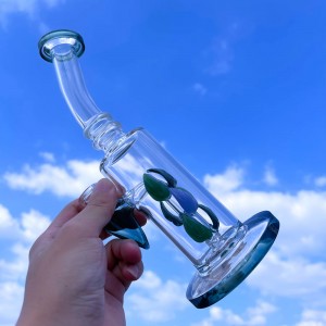 Commercio all'ingrosso di alta qualità Rig Bong vetro tubo dell'acqua vetro riciclatore Bong con logo personalizzato