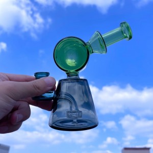 Vente à l'ingrossu di Glass Rig Bong Glass Water Pipe Glass Recycler Bong cù Logo Custom