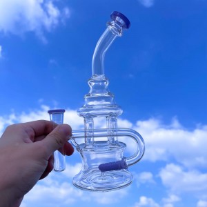 Χονδρικό Υψηλής ποιότητας Glass Rig Bong Glass Water Pipe Glass ανακυκλωτής Bong με προσαρμοσμένο λογότυπο