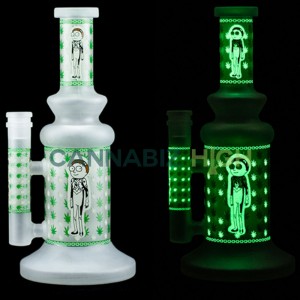 Wholesale Glass Water Pipe Glow In Dark Recycler Bong Dab Rig Bong