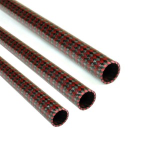 Tub de carbon Kevlar roșu/negru YLMGO 1 inch