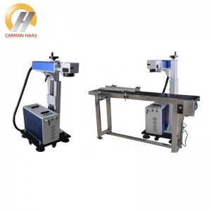 Metal en Nonmetal Flying Fiber Laser CO2 Laser Marking Machine fabrikant china