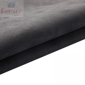 Black Faux Suede Car Interior Fabric Material