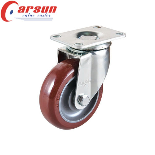 Caster 4-inch rotary locking medium industrial caster polyurethane caster supplier (1)