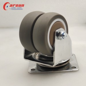 China wholesale Light Duty 2 inch caster - Light caster 2-inch double row swivel castors grey TPR industrial caster wheel – Carsun