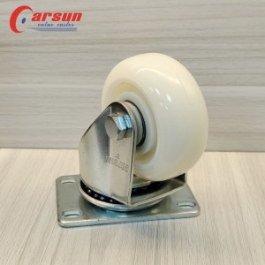 Medium Industrial Casters 3 Inch White Nylon Caster Wheels