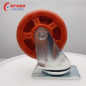 Kraftiga hjul 4 tum högtemperaturbeständiga 300 ℃ hjul toppplatta i rostfritt stål industriellt svängbart hjul