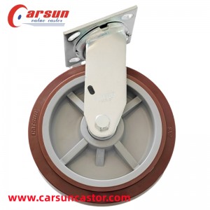 200 mm tunga industriella hjul 8 tums polyuretan svängbara hjul