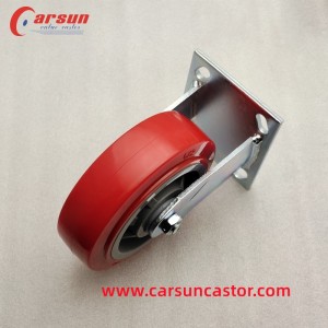Težka industrijska kolesa 6-palčna rdeča poliuretanska 150 mm togo kolesce