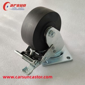ລໍ້ລໍ້ກົນຈັກໜັກ Ultra 6 ນິ້ວ MC Casting nylon swivel caster wheels with metal locking