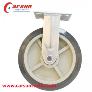 8 ນິ້ວ Polyurethane Wheel Fixed Casters ອຸດສາຫະກໍາຫນັກ Casters