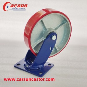 CARSUN 200x50MM Iron core polyurethane casters heavy duty 8 inch cast iron core pu swivel caster wheel