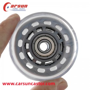 Rodas de poliuretano transparente CARSUN 62X24 com rolamentos de esferas 608