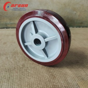 CARSUN 8 ນິ້ວສີແດງ PU wheel 200mm polyurethane wheel