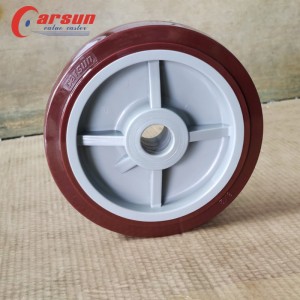 CARSUN 8 inci roda PU merah 200mm roda poliuretan