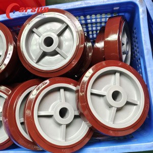 CARSUN 8 ນິ້ວສີແດງ PU wheel 200mm polyurethane wheel