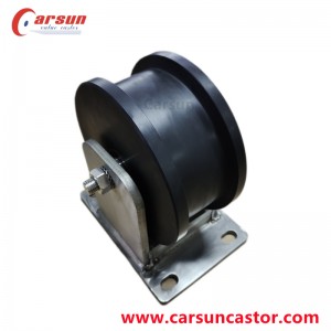 CARSUN 9 ນິ້ວສະແຕນເລດ rigid caster top plate type fixed caster casting nylon U groove caster wheel