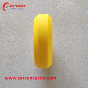 Carsun közepes műanyag tömör 100 mm-es PU kerék 4 hüvelykes sárga poliuretán kerék csapággyal