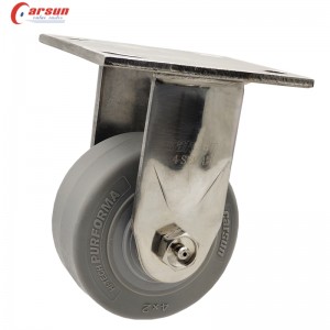 Heavy Duty Casters 304 Stainless Steel Industrial Casters 4 Inch Gray TPR Yakanyarara Caster Wheel