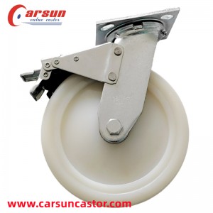Heavy Duty 200mm Industrial Casters 8inch All Casters Nylon with Anti Slip Tread Texture