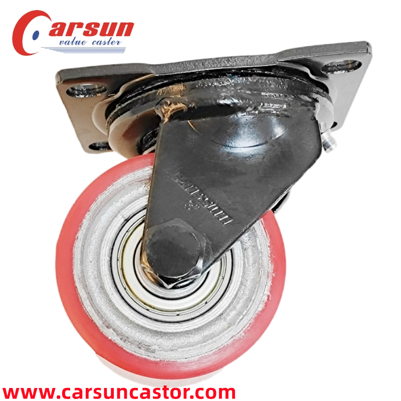 ອຸປະກອນໜັກ Casters 540kg ຄວາມອາດສາມາດ Cast Iron Core Polyurethane Wheel Swivel Caster Featured duab