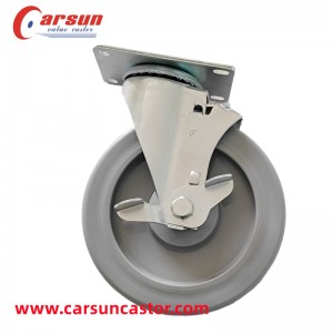 Medium Casters 6 Inch TPR Plastic Wheel Swivel Casters mei side remmen
