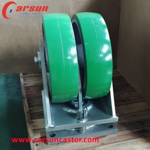 Fixed industrial Casters 7 Ton Rigid Ultra Heavy Duty Castors Twin Wheel caster wheels for Moving Machine